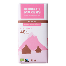Laden Sie das Bild in den Galerie-Viewer, Chocolate Makers Kolumbien 48% Milchschokolade mit Haselnüssen
